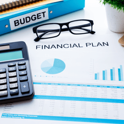 budget binder and finance sheet